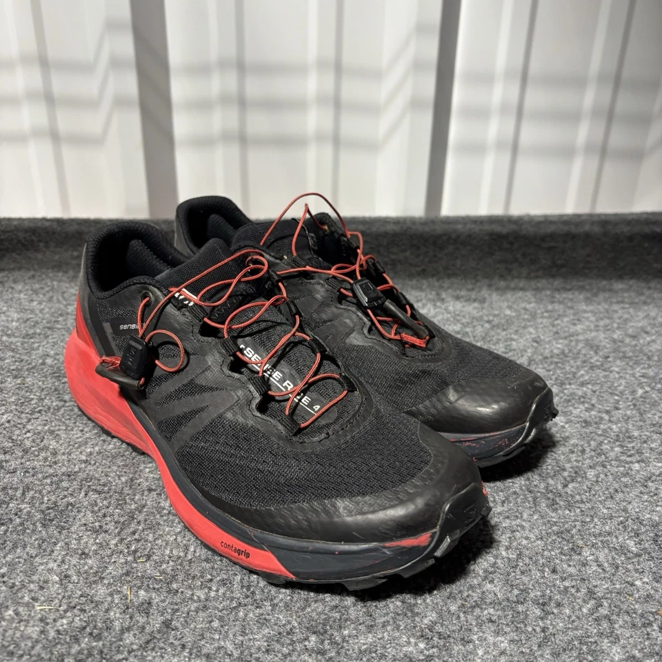 Zapatillas deportivas Salomon Sense Ride 4 para hombre 8 negras rojas Trail Running* Foto 2 de 4