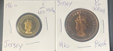 1960 Jersey 1/12 Shilling and 1/40th Shilling Queen Elizabeth II Lot of 2