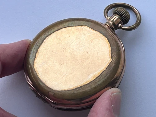 Antique Full Hunter WALTHAM Pocket Watch With Gold Filled Case FOR REPAIR (B799)