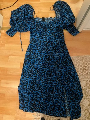 Kleid, milkmaid, blau, Top shop, Grosse 40 EU, midi Kleid