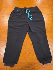FIGS Scrub Pants Womens XL Black Technical Collection Drawstring