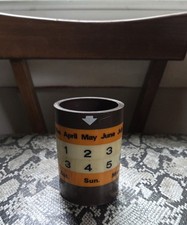 Vintage Perpetual MCM Calendar Cup Pencil Hol...