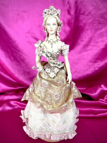 OOAK Doll Artist Kathy Redmond Bisque Victorian Woman in Pink Gown Molded Roses - Picture 1 of 15