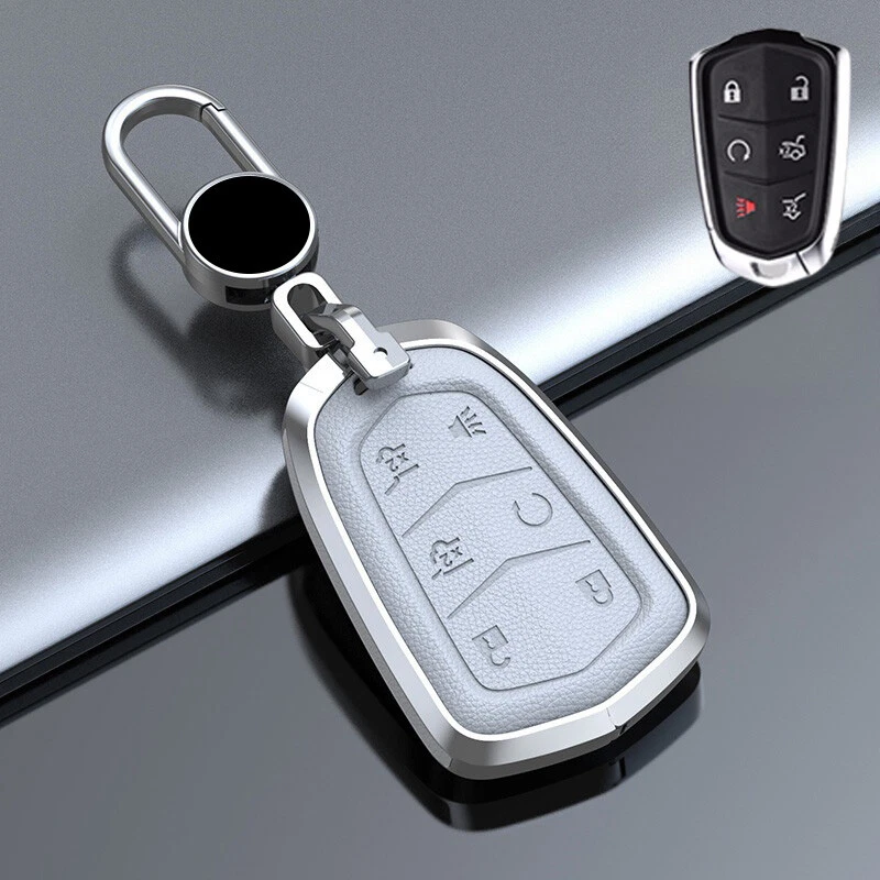Zinc Alloy Leather Car Key Fob Case Cover For Cadillac ESV Escalade 2015-2019 - Image 4 of 4
