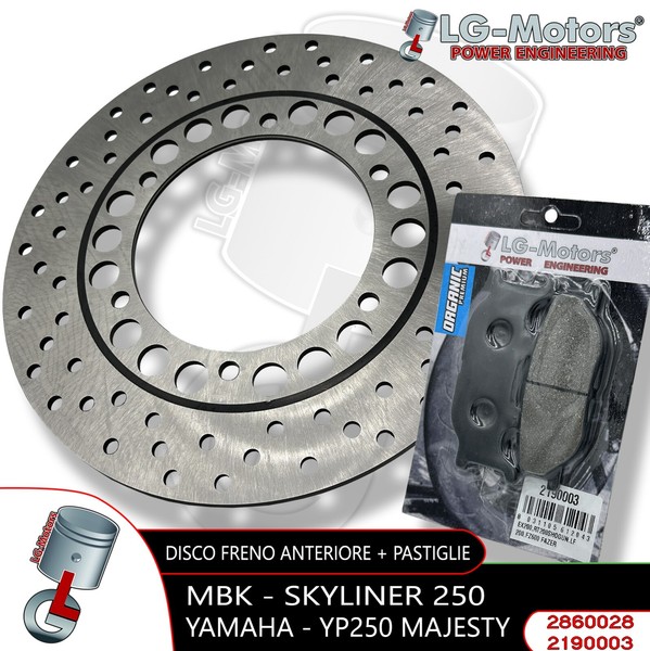 Bremsscheibe Vorne + BeläGe Lg-Motors FüR Yamaha YP 250 Majesty ABS 2003-image