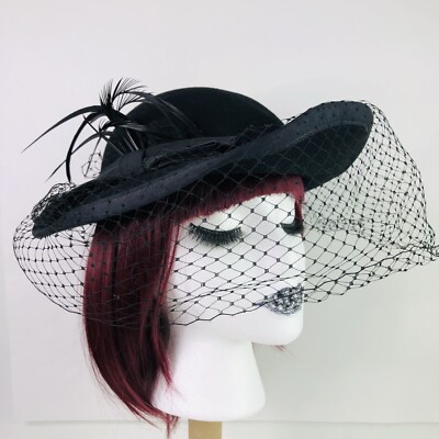 Vintage Real Feather Net Elastic Hat Elegant Feather Net Fascinators Hats with Feathers - Mondressy main image 3