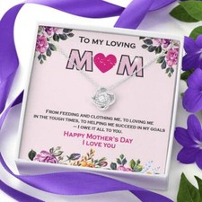 To My Mom  , Mothers Day Gift, Love Knot Necklace, Gift from Daughter, Mom Gift 