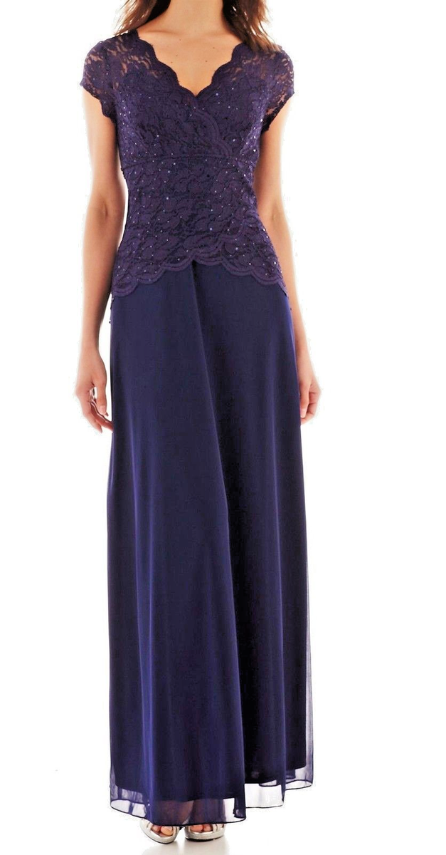 Discount Sleeve Onyx Nites Short Sleeve Lace Evening Gown Ever-Pretty  Ruffled Short Sleeve V-Neck