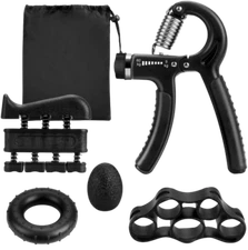Hand Grip Strength Power Trainer Adjustable 5 in 1 Gripper Strengthener Set