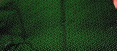 Fabric Red Rooster Small White Dots & Red Flower on Forest Green 21'' x 29'' $2.50
