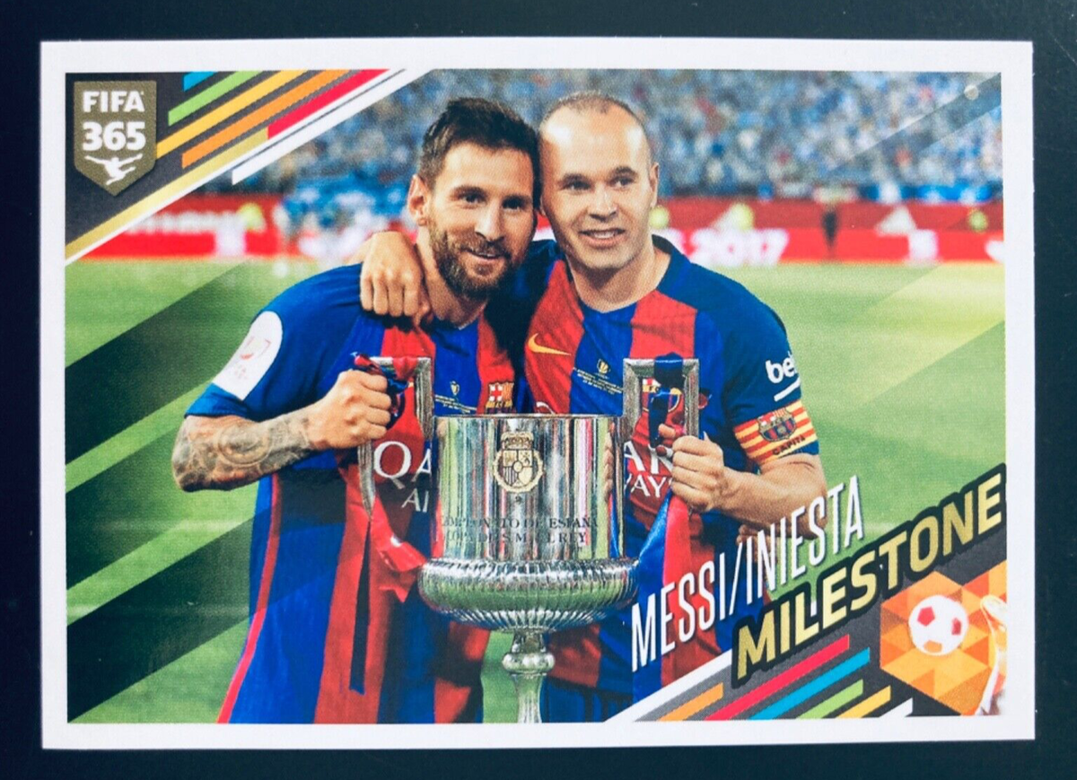 2017-18 Panini FIFA 365 # 387 Lionel Messi Iniesta Barcelona 2017-18 Panini FIFA 365 # 387 Lionel Messi Iniesta Barcelona