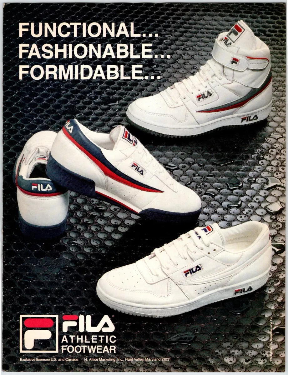 råd trojansk hest Helt tør FILA ATHLETIC FOOTWEAR SNEAKERS Vintage 1980&#039;s 8.25&#034; X 11&#034;  Magazine Ad M79 | eBay