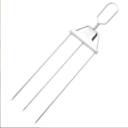 1pair 3 Way Skewer Barbecue Fork BBQ Barbecue Skewers Metal Grilling With Bag - Picture 6 of 7
