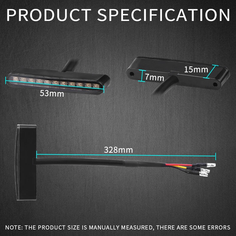 12V Mini LED Motorcycle Tail Light Dirt Bike Rear Running Stop Brake Bright Lamp - Image 4 of 4