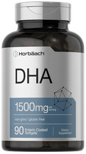 DHA Supplement 1500mg  90 Softgels  EPA, Omega 3, DHA  Non-GMO  by Horbaach