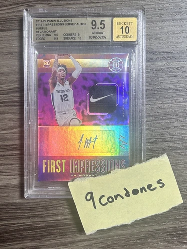2019 Panini Illusions Ja Morant 1/1 Rookie Signatures Auto Nike Logo Patch