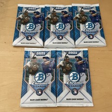 Five Packs of 2021 Bowman Chrome base Cards Only