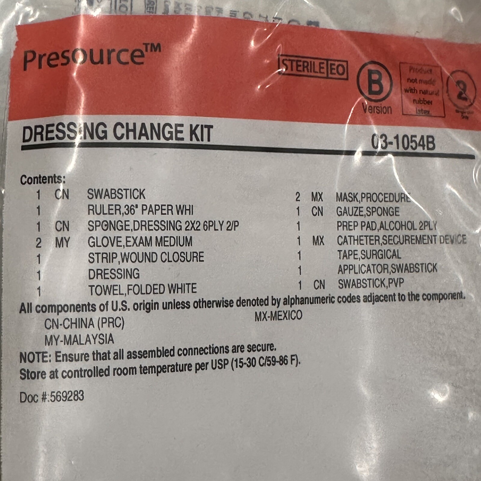 New Sealed Cardinal Health Presource Dressing Change Kit 03-1054B (Qty 4)