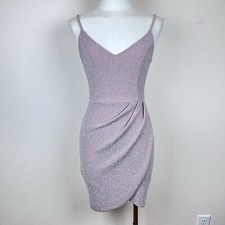 Lulus Dress Womens Small Mini Bodycon Cocktail Party Fairy Metallic USA Made