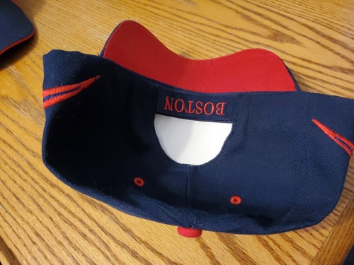 Fancy Boston Red Sox Blue/ Red Strapback Hat Cap Logo NWoT - Picture 3 of 5
