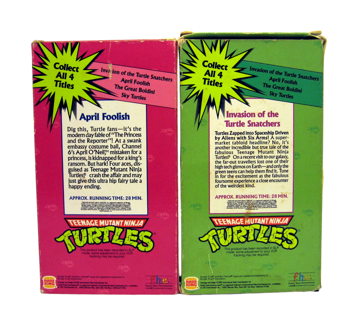 Vintage Teenage Mutant Ninja Turtles Burger King Kids Club VHS Lot