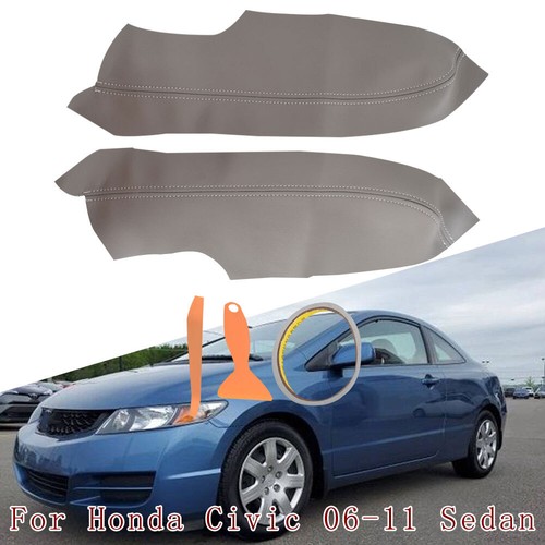 NUEVO Paneles de puerta reposabrazos sintético apto para 06-11 Honda Civic Sedán cubierta de cuero - Imagen 10 de 10