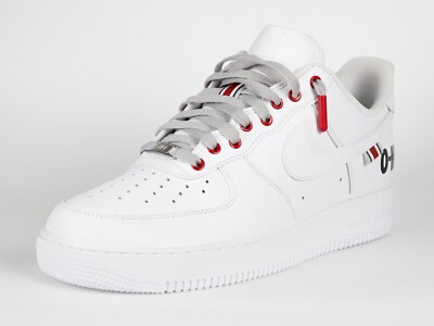 Nike Air Force 1 Low Personalizzate Ohio State Buckeyes - Bianco/Scarlatto/Grigio - Uomo