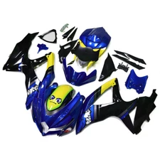 Yellow Blue Shark Attack Bodywork For Suzuki GSXR600 GSXR750 K8 2008 2009 2010