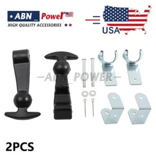 2Pcs Hood Hold Down Latch Kit with Steel Mount & Rubber Easy Grip Handle