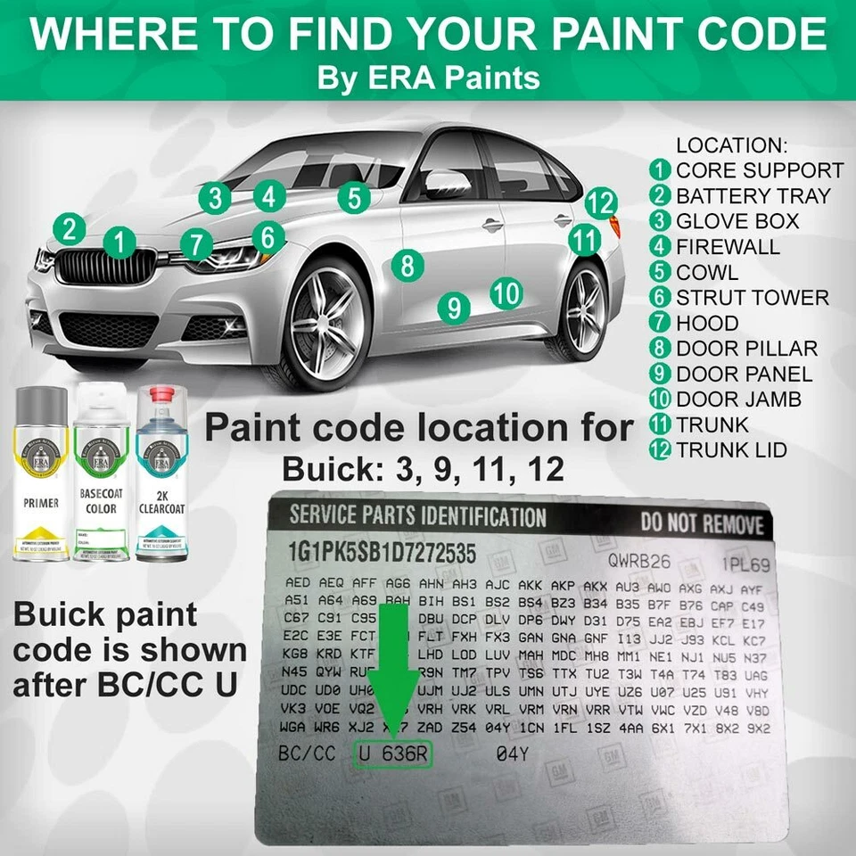 BUICK Genuine OEM Touch Up Spray Paint with Clearcoat Opt - PICK YOUR COLOR - Image 2 of 4