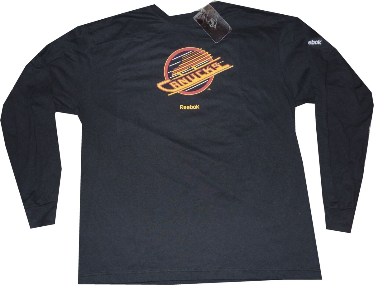 Vancouver Canucks Reebok Throwback Long Sleeve Oversized T Shirt