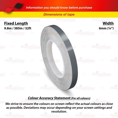 1/4" Vinyl Pinstriping Pin Stripe Car Styling Tape Decal Sticker 6mm DARK GRAY - Picture 2 of 12