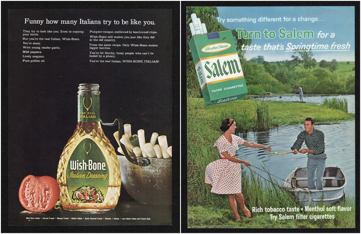do they sell menthol cigarettes in italy 1965 Wish Bone Italian Dressing / Salem Menthol Flavor Cigarettes Fresh  Print Ad