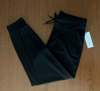 $78  Yogalicious Lux Women's Size L Cuffed Ankle Jogger Pants Black Zip Pockets