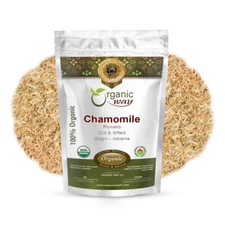 Organic Way Chamomile Flowers Cut & Sifted - Organic, Kosher & USDA Certified
