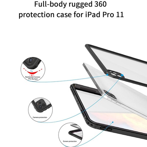 For iPad Pro 4th/3rd/2nd Gen 11 inch Case Waterproof Shockproof Heavy Duty Cover - Picture 9 of 11