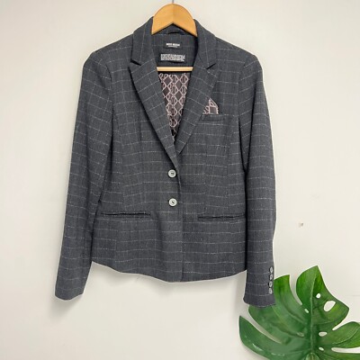 Mos Mosh gray check print blazer size 36