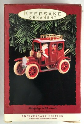 1993 Hallmark Keepsake Ornament Shopping With Santa Here Comes Santa Anniversary