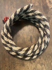 Cabello de caballo melena Mecate 18 pies de largo, 5/8 de diámetro, negro, patrón gris Z