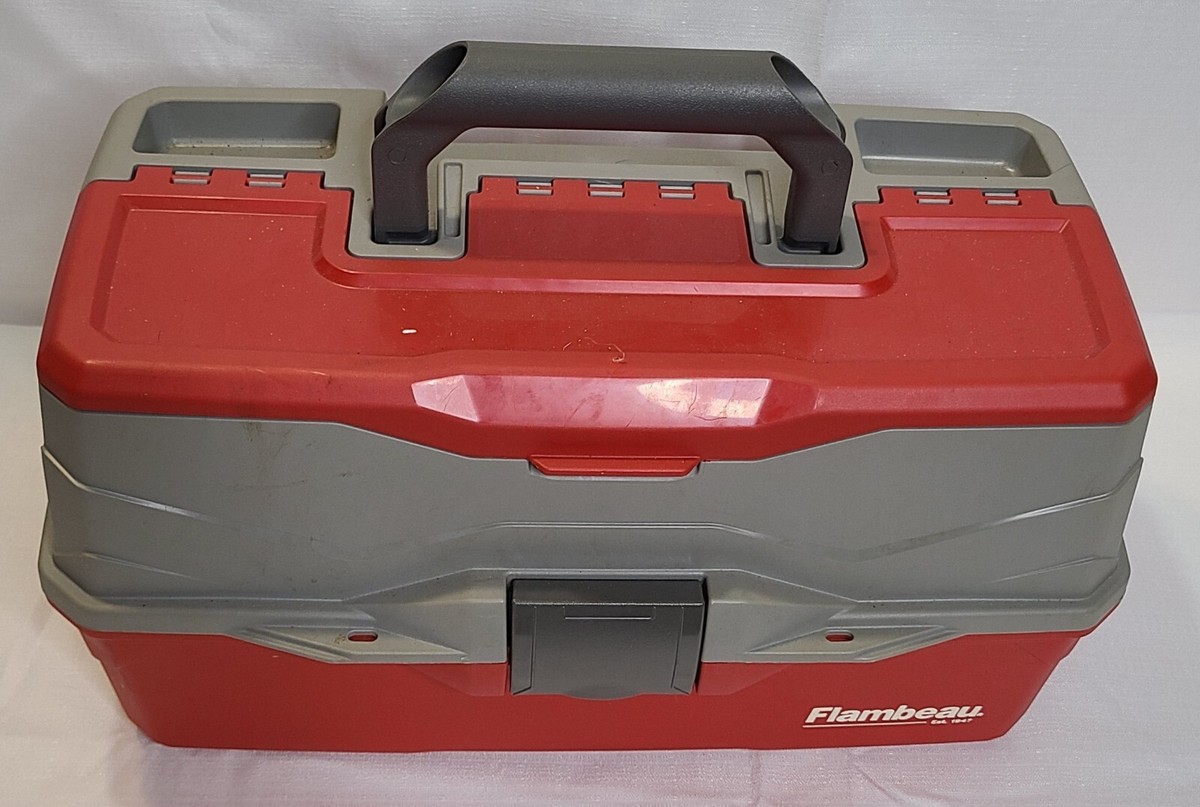 Flambeau Outdoors 3-Tray Classic Tray Tackle Box Red/Gray WITH 9