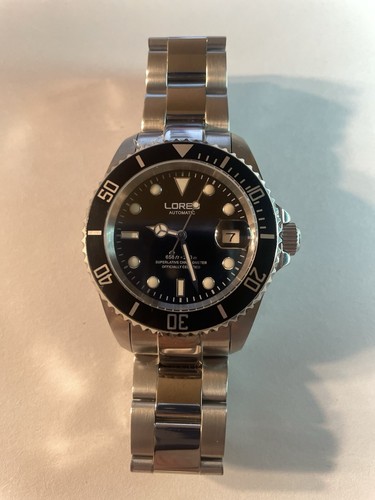 Loreo Mens Diver Automatic Date L9201G Black Dial - USA Seller - Picture 2 of 4