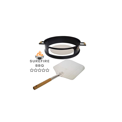 SUREFIRE 57CM KETTLE BBQ PIZZA RING SET INC PEEL STONE THERMOMETER FITS WEBER eBay