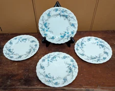 Set / 4 VTG MYOTT Staffordshire Ware Forget Me Not Bread & Butter 6 1/4" Plates
