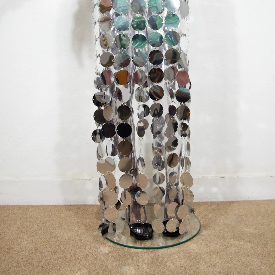 Handmade Mirror Disc Maxi Dress Avant Garde Reflective Gown One of a Kind Size S - Image 4 of 4