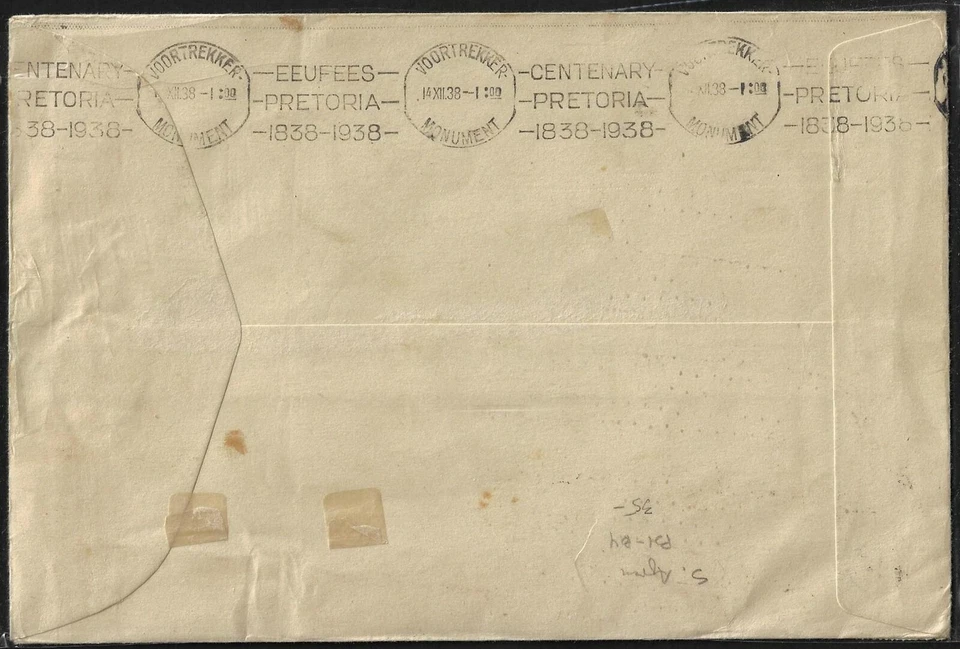 SOUTH AFRICA 1933 VOORTREKKER CENTENARY Sc B1 B4 SG 50 53 ON FDC W/CACHET CAPETO - Image 2 of 2