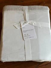 Pottery Barn Belgian Flax Linen Bedskirt Natural FULL 18" Drop Retail $139 NEW