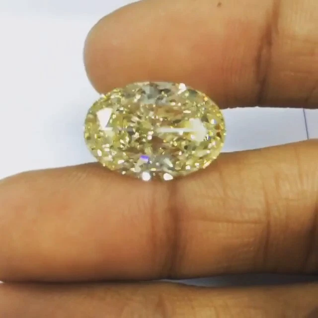 2 Ct fancy yellow color Oval Cut VVS1 Diamond Premium Quality Loose Gemstone 7x9 - Image 3 of 3