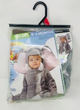 Baby Boys Girls Noah's Ark ELEPHANT 2 Pc Costume NWT Ears Trunk Hood SIZE 0-6 Mo