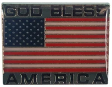 Pack of 24 USA 50 Star Flag God Bless America Rectangle Hat Cap lapel Pin