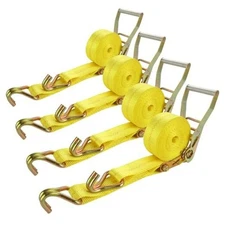  4 Pack 2" x 16' Ratchet Strap Tie Down, 4400LB Heavy Duty Tie-Down Ratcheting 